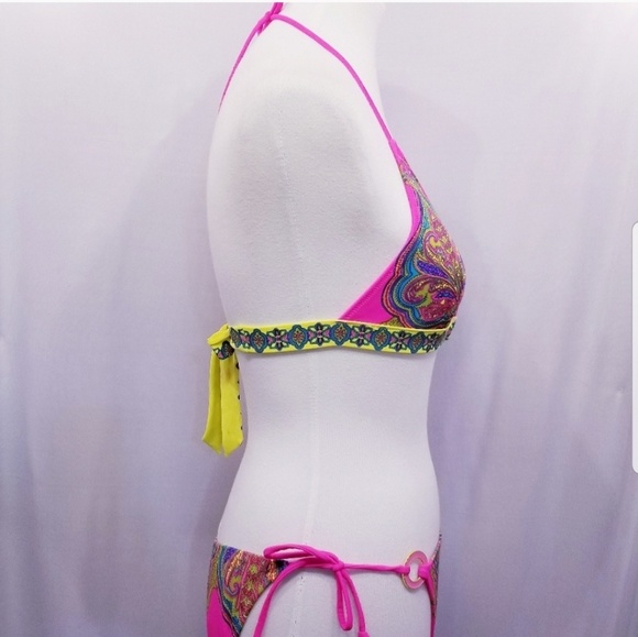 VICTORIA'S SECRET Bikini Hot Pink Paisley Print - Picture 4 of 8